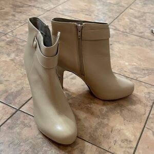 Nine West Cream Ankle Booties